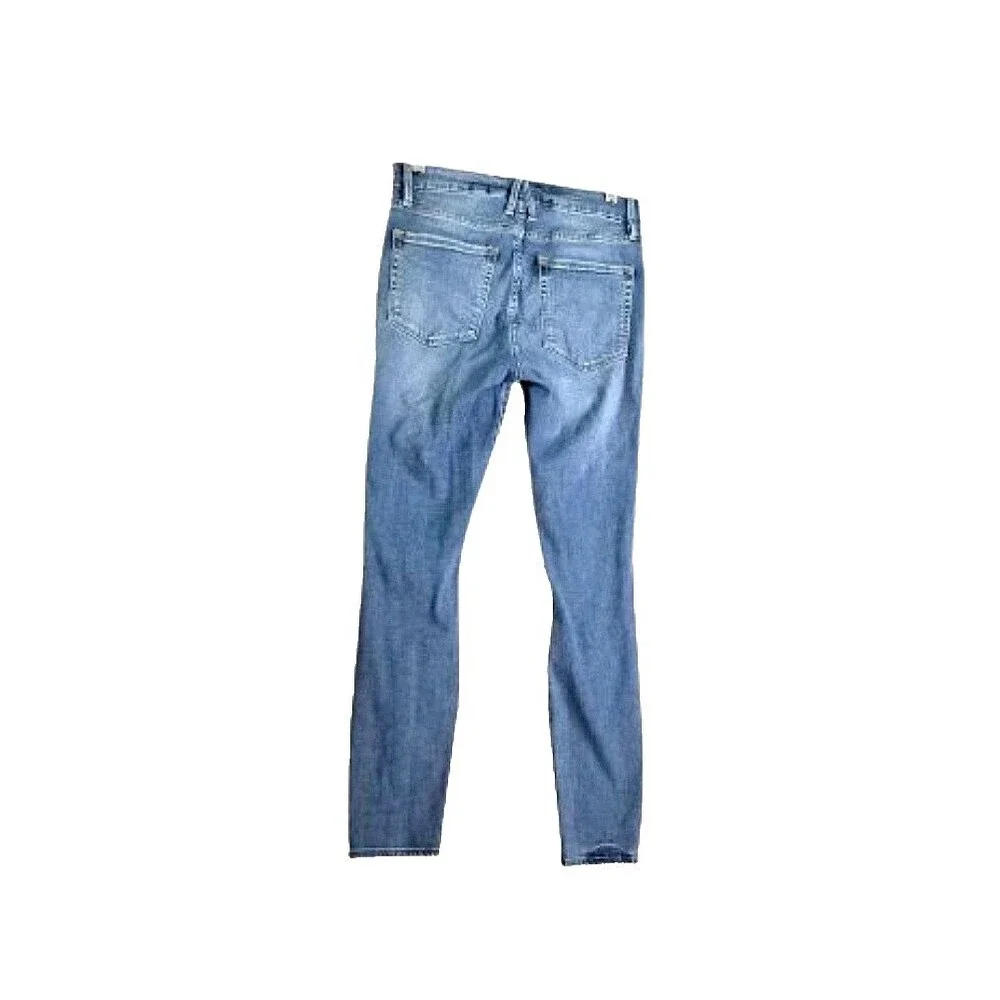 GOOD AMERICAN Good Legs Crop Jeans Sz 4 27 Medium Blue Wash Denim Distressed - Picture 7 of 10